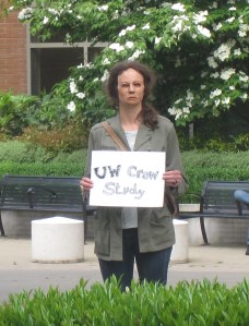 Excuse me, I'm doing a research study, will you please wait here while I take of this mask?  And watch my camera?  (Shortly after this photo was taken I had professional looking signs made)